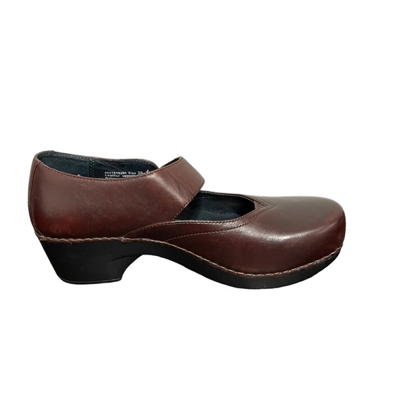 Dansko Tandy Low Heel Clogs Leather Maroon Mary Jane Comfort Womens Euro 39 - Picture 5 of 9